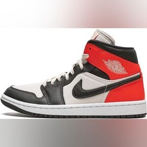 Nike Women's Air Jordan Sneakers 1 Mid SE 'Newsprint' - Size 6